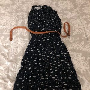 Singwing Navy and White Cat Print Shirtdress